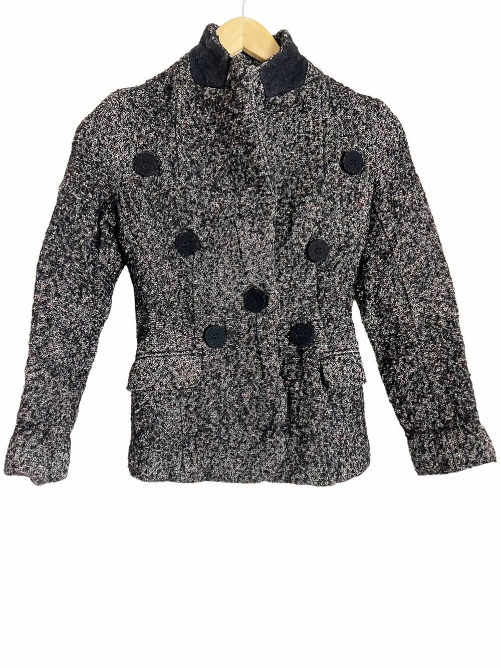 Derek Lam Alpaca Wool Peak Lapel Marled Bouclè Blazer Size 0